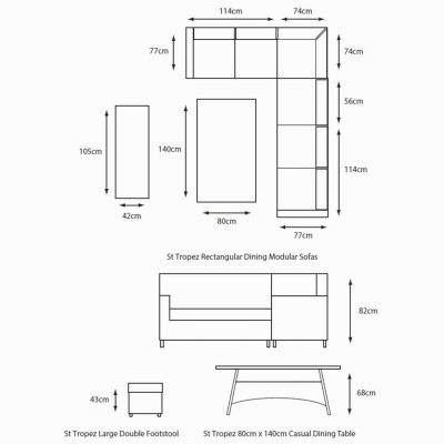 St Tropez Stone Rectangular Dining Modular - Image 4