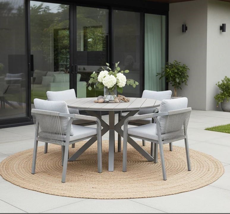 Edison 4 Seat Round Dining Set